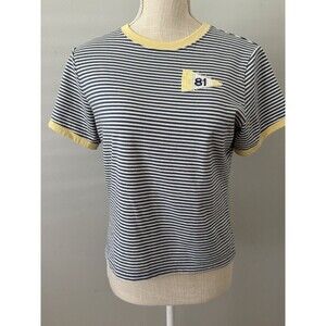 Abercrombie & Fitch Flag Graphic Skimming Tee Striped Size Small